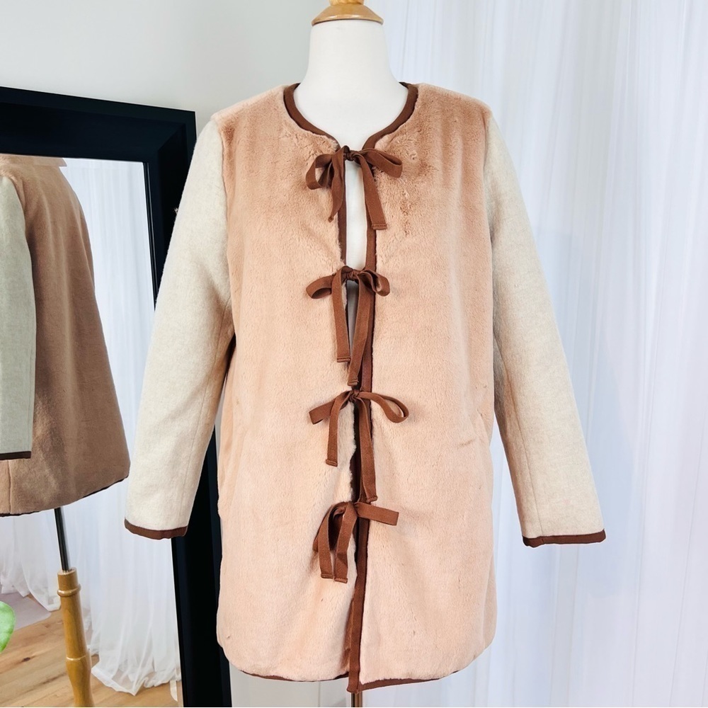 💋Madewell Colorblock faux mint jacket. Size S - Picture 8 of 9